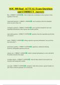 SOC 300 final  ACTUAL Exam Questions  and CORRECT  Answers 
