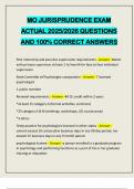 MO JURISPRUDENCE EXAM ACTUAL 2025&sol;2026 QUESTIONS AND 100&percnt; CORRECT ANSWERS
