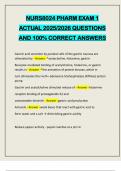 PACKAGE DEAL&colon;&colon;&colon; NURS 8024 EXAMS 2025&sol;2026 QUESTIONS AND 100&percnt; CORRECT ANSWERS