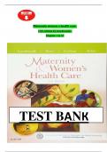 TEST BANK Maternity and Women's HealthCare &lpar;13TH Edition&rpar; by Lowdermilk Complete Guide Chapter 1-37&vert; Answers With Rationale