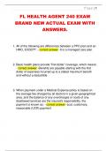 FL HEALTH AGENT 240 EXAM  BRAND NEW ACTUAL EXAM WITH  ANSWERS&period; 