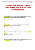 FLORIDA 2-40 HEALTH LICENSE  EXAM BRAND NEW ACTUAL EXAM  WITH ANSWERS&period;