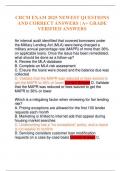 CRCM EXAM 2025 NEWEST QUESTIONS AND CORRECT ANSWERS &vert; A&plus; GRADE VERIFIED ANSWERS