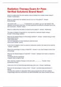Radiation Therapy Exam A&plus; Pass Verified Solutions Brand New&excl;&excl;