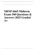 NRNP 6665 Midterm Exam 100 Verified Questions and Answers &vert; 2025 A&plus; Graded Test Bank for Psychiatric Mental Health NP Students