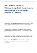 WGU Patho D236 &sol; WGU Pathophysiology D236 Comprehensive Questions And Verified Answers &lpar;Detailed & Elaborate