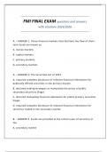 FMI FINAL EXAM questions and answers with solutions 2025&sol;2026