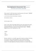 Pre-Employment Assessment Test questions and answers with solutions 2025&sol;2026