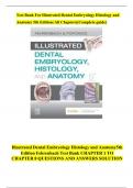 Test Bank For Illustrated Dental Embryology Histology and Anatomy 5th Edition&vert; All Chapters&vert;&lpar;Complete guide&rpar;