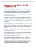 Radiation therapy EXAM VERIFIED &vert; LATEST UPDATE