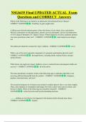 NSG6435 Final UPDATED ACTUAL  Exam  Questions and CORRECT  Answers