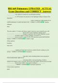 BIO 669 Pulmonary UPDATED   ACTUAL  Exam Questions and CORRECT  Answers