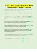 WISC V Tests UPDATED ACTUAL  Exam  Questions and CORRECT  Answers 