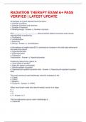 RADIATION THERAPY EXAM A&plus; PASS VERIFIED &vert; LATEST UPDATE