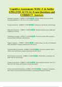 Cognitive Assessment&colon; WISC-V & Sattler  UPDATED ACTUAL Exam Questions and  CORRECT  Answers