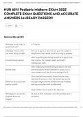 NUR 6541 Pediatric Midterm EXAM 2025 COMPLETE EXAM QUESTIONS AND ACCURATE ANSWERS &vert;ALREADY PASSED&excl;&excl;