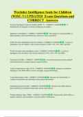 Wechsler Intelligence Scale for Children  &lpar;WISC-V&rpar; UPDATED  Exam Questions and  CORRECT  Answers 
