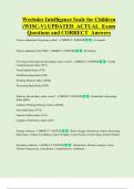 Wechsler Intelligence Scale for Children  &lpar;WISC-V&rpar; UPDATED  ACTUAL  Exam  Questions and CORRECT  Answers 