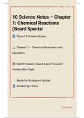 Class 10 Science Chapter 1&colon; Chemical Reactions and Equations &ndash; Handwritten Notes &lpar;CBSE 2026&rpar;