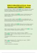WISC5 UPDATED ACTUAL  Exam  Questions and CORRECT  Answers 