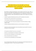 NUR 300 FINAL EXAM 2025 ACTUAL QUESTIONS AND ANSWERS GUARANTEED PASS LATEST 