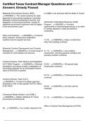 Certified Texas Contract Manager Questions and Answers Already Passed