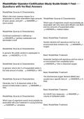WasteWater Operator Certification Study Guide Grade 1 Test Questions with Verified Answers