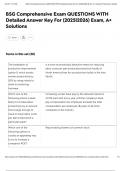 BSG Comprehensive Exam QUESTIONS WITH Detailed Answer Key For &lpar;2025&vert;2026&rpar; Exam&comma; A&plus; Solutions