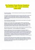 Pre Predictor Exam Review Questions And Answers With Correct Solutions Latest 2025
