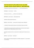 Adult Residential Facility &lpar;ARF&rpar; Practice Test With complete solution Newest RATED A&plus; 2025&sol;2026 NEW