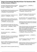 Arizona Cosmetology State Board Exam Test Questions With Verified Answers Graded A