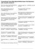 Cosmetology Texas State Board Written Exam Test Questions with Answers Graded A&plus;