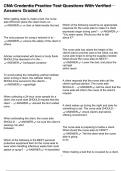 CNA Credentia Practice Test Questions With Verified Answers Graded A