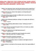 OMSA FALL PRACTICE TEST EXAM-ACTUAL EXAM-LATEST UPDATE &vert; COMPLETE QUESTIONS WITH CORRECT DETAILED AND VERIFIED ANSWERS &vert; RATED 100&percnt; CORRECT&excl;&excl;ALREADY GRADED A&plus;&vert; GUARANTEED PASS&excl;&excl;