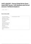 ANCC AGACNP - Frances Guide Review Exam  Latest 2025 Version &vert; with Questions and Correct  Answers &vert; Verified & Graded A&plus;