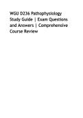 WGU D236 Pathophysiology Study Guide &vert; Exam Questions and Answers &vert; Comprehensive Course Review