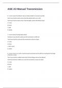 ASE A3 Manual Transmission Exam Written Questions With Correct Answers 100&percnt; Verified&period;