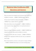Relativity Sales Certification 2025 Questions and Answers