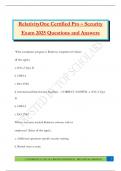 RelativityOne Certified Pro &ndash; Security Exam 2025 Questions and Answers
