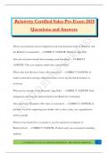 Relativity Certified Sales Pro Exam 2025 Questions and Answers