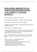 DUBAI RERA BROKER EXAM UPDATE 2025-2026 QUESTIONS  AND CORRECT ANSWERS  RATED A&plus;