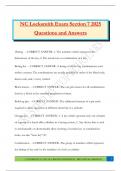NC Locksmith Exam Section 7 2025 Questions and Answers