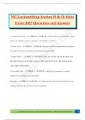 NC Locksmithing Section 10 & 11&colon; Safes Exam 2025 Questions and Answers