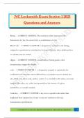 NC Locksmith Exam Section 1 2025 Questions and Answers