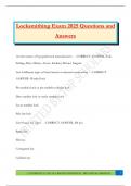 Locksmithing Exam 2025 Questions and Answers