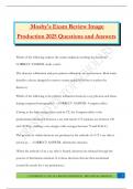 Mosby's Exam Review Image Production 2025 Questions and Answers