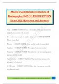 Mosby's Comprehensive Review of Radiography&colon; IMAGE PRODUCTION Exam 2025 Questions and Answers
