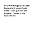 WGU D080 Managing in a Global Business Environment Study Guide &vert; Exam Questions and Answers &vert; Comprehensive Course Review
