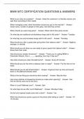 BWW WTC CERTIFICATION QUESTIONS & ANSWERS