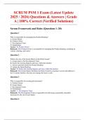 SCRUM PSM 1 Exam &lpar;Latest Update 2025 &sol; 2026&rpar; Questions & Answers &vert; Grade A &vert; 100&percnt; Correct &lpar;Verified Solutions&rpar;